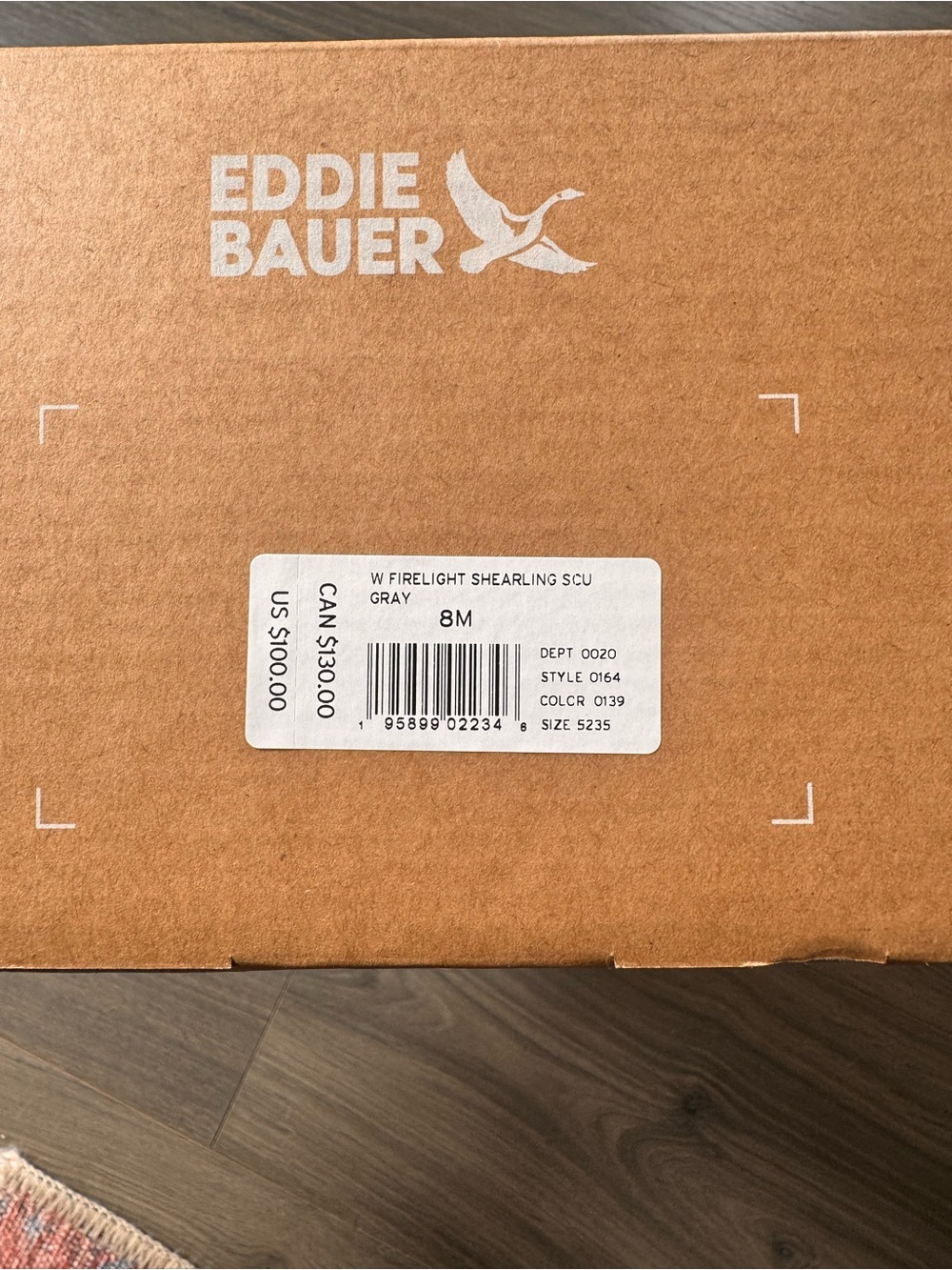 Eddie Bauer Gray Shearling Slippers Box - Picture 4 of 4